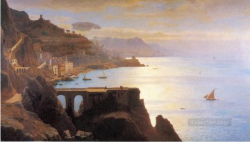  Stanley Canvas - Amalfi Coast scenery Luminism William Stanley Haseltine